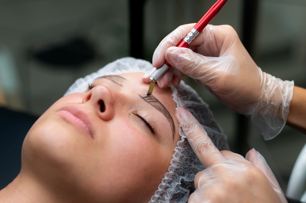 microblading in Delhi progress at Klaavee Luxe Salon & Laser Studio, Rajouri Garden, Delhi